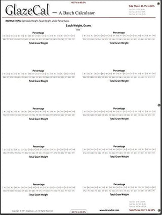 WiziWig GlazeCal : Gram and Percentage Converter for Glaze Formulas