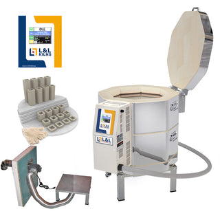 L&L e18S-3 Easy-Fire Kiln Package with Vent, Furniture and Genesis Touchscreen