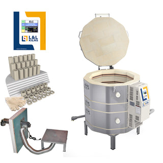 L&L e23M-3 Easy-Fire Kiln Package with Vent, Furniture and Genesis Touchscreen:  240/1 In Stock