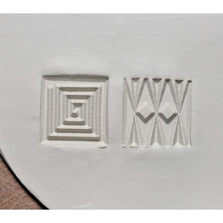 MKM Clay Stamp - Medium Square #2 (geometric designs)