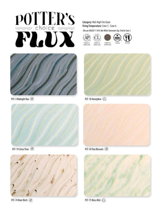 Amaco PCF Potter's Choice Flux Glazes for Cone 5/6