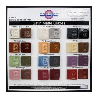 Opulence Glazes Cone 6 from Mid-South: Satin Matte Glazes 700 Series